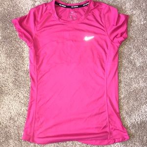 selling pink nike dri-fit short sleeve shirt!